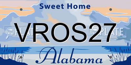 VROS27 Alabama License Plate