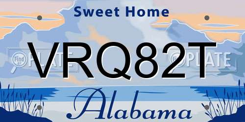 VRQ82T Alabama License Plate