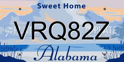 VRQ82Z Alabama License Plate