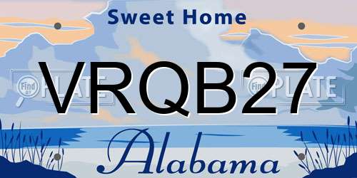 VRQB27 Alabama License Plate