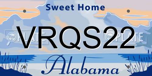 VRQS22 Alabama License Plate