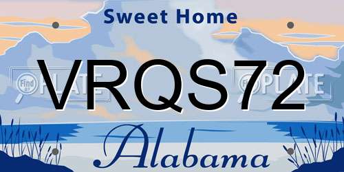 VRQS72 Alabama License Plate