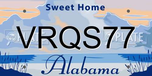 VRQS77 Alabama License Plate
