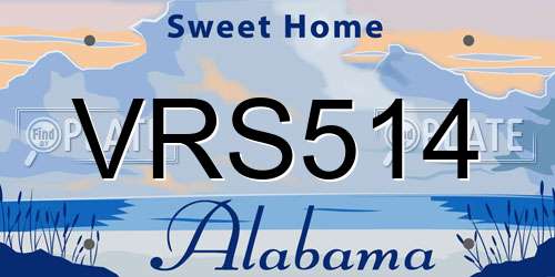 VRS514 Alabama License Plate