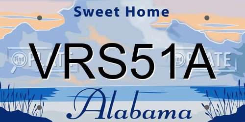 VRS51A Alabama License Plate