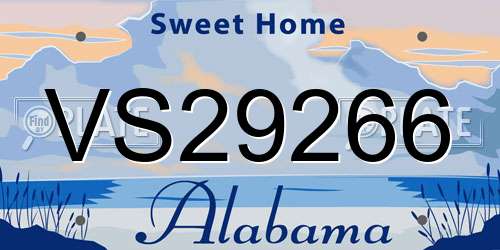 VS29266 Alabama License Plate