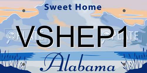 VSHEP1 Alabama License Plate