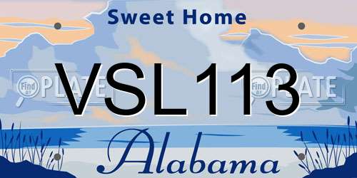 VSL113 Alabama License Plate