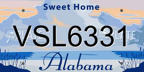 VSL6331 Alabama License Plate