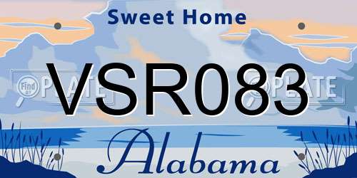 VSR083 Alabama License Plate