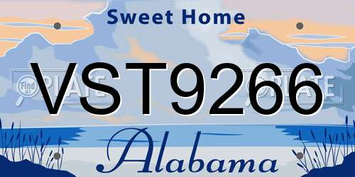 VST9266 Alabama License Plate
