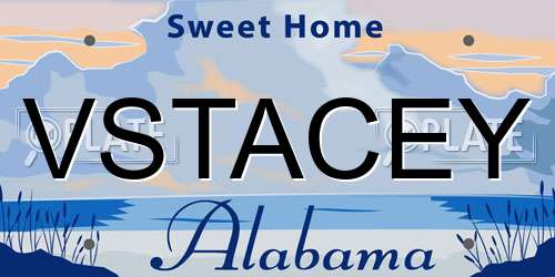 VSTACEY Alabama License Plate