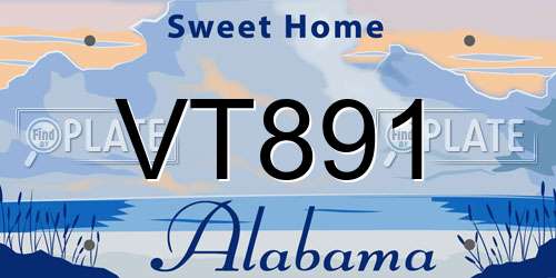 VT891 Alabama License Plate