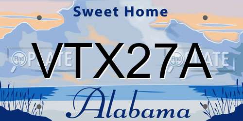VTX27A Alabama License Plate