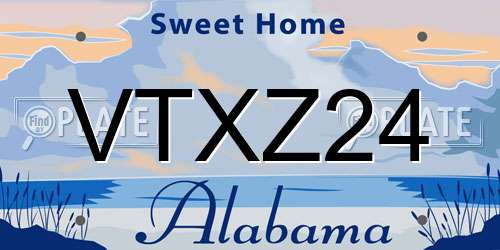 VTXZ24 Alabama License Plate