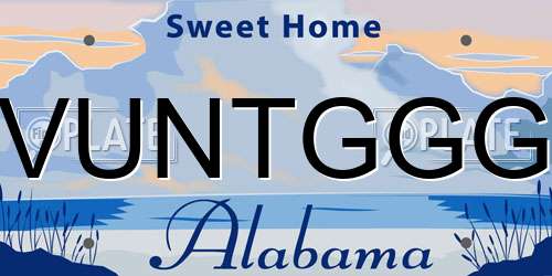 VUNTGGG Alabama License Plate