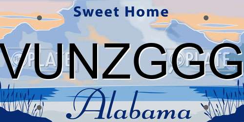 VUNZGGG Alabama License Plate