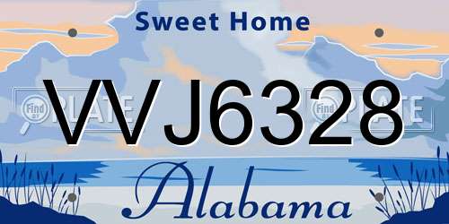 VVJ6328 Alabama License Plate