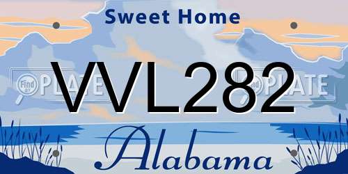 VVL282 Alabama License Plate