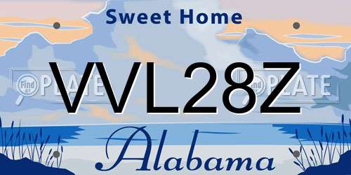VVL28Z Alabama License Plate
