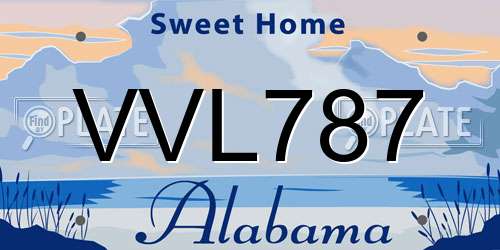 VVL787 Alabama License Plate