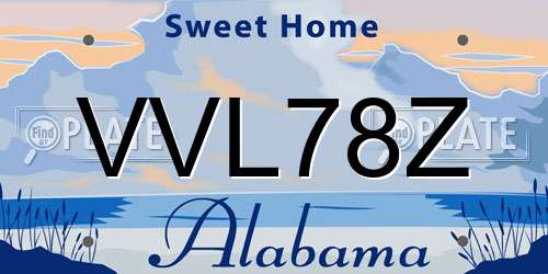 VVL78Z Alabama License Plate