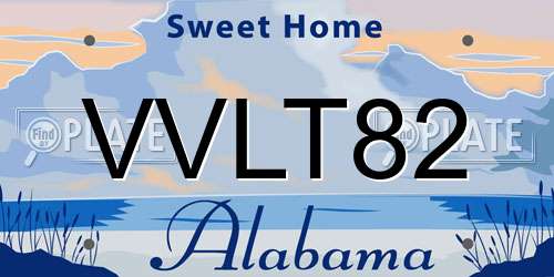 VVLT82 Alabama License Plate