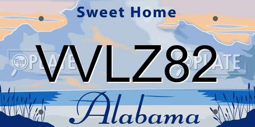 VVLZ82 Alabama License Plate