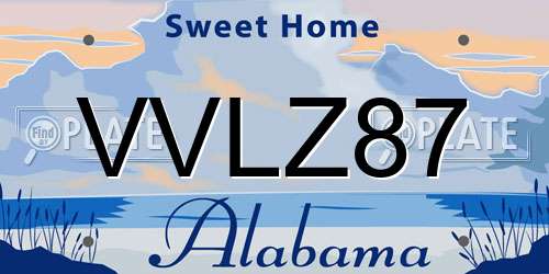 VVLZ87 Alabama License Plate