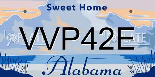 VVP42E Alabama License Plate