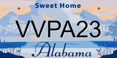 VVPA23 Alabama License Plate