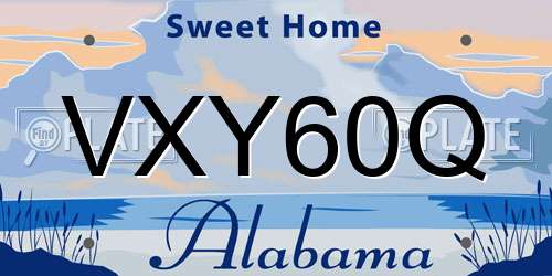 VXY60Q Alabama License Plate