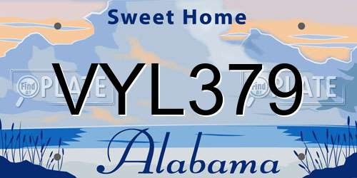 VYL379 Alabama License Plate