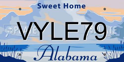 VYLE79 Alabama License Plate