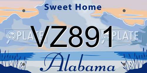 VZ891 Alabama License Plate