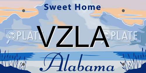 VZLA Alabama License Plate