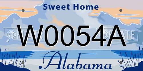 W0054A Alabama License Plate