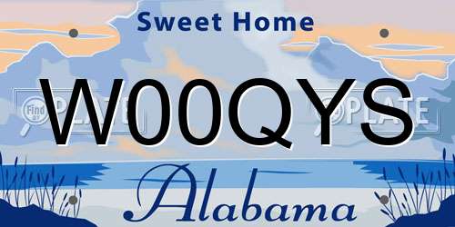 W00QYS Alabama License Plate