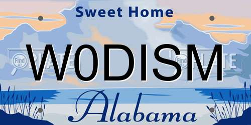 W0DISM Alabama License Plate