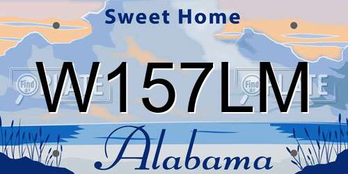 W157LM Alabama License Plate