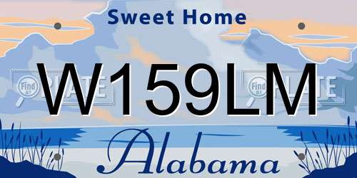 W159LM Alabama License Plate