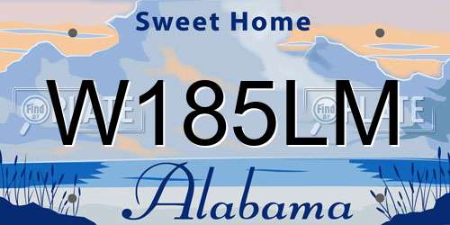 W185LM Alabama License Plate