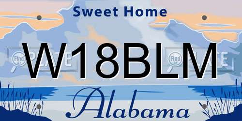 W18BLM Alabama License Plate