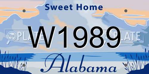 W1989 Alabama License Plate