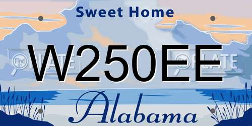 W250EE Alabama License Plate