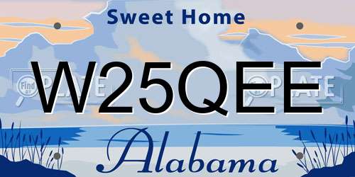 W25QEE Alabama License Plate