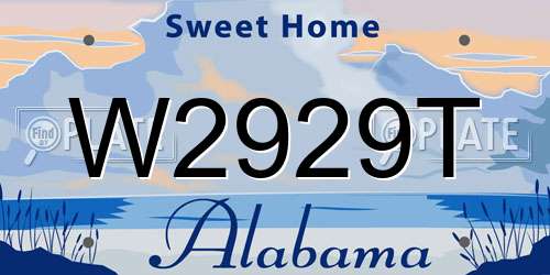 W2929T Alabama License Plate