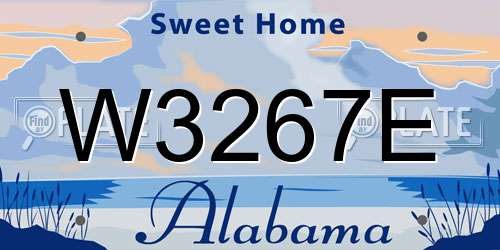 W3267E Alabama License Plate