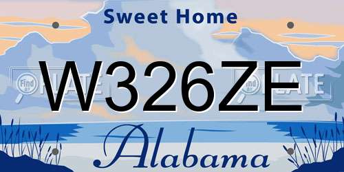W326ZE Alabama License Plate