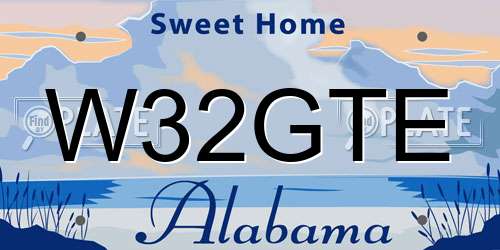 W32GTE Alabama License Plate